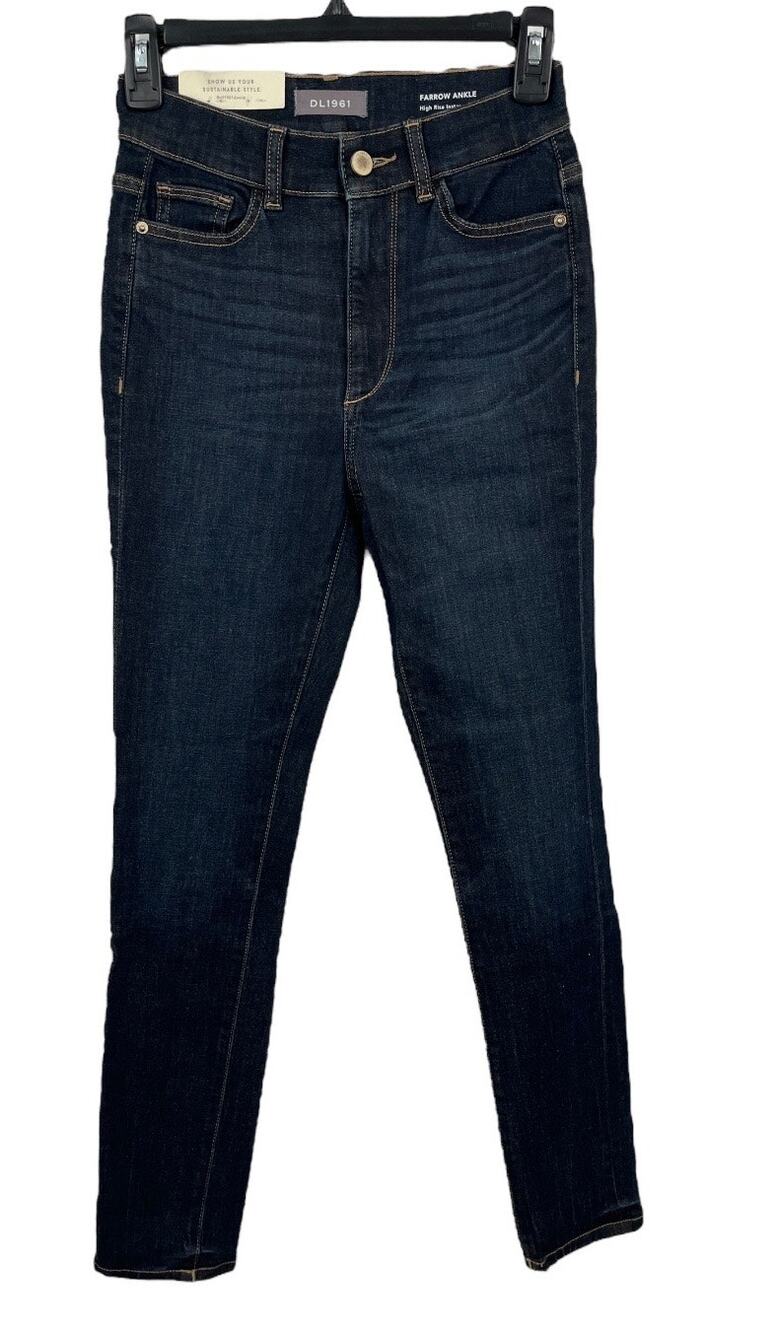 DL1961 jeans Farrow skinny high rise ankle dark blue size 24